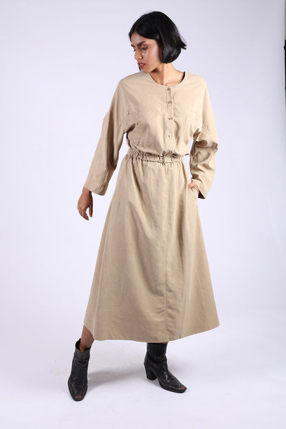 Beige Cotton Dress
