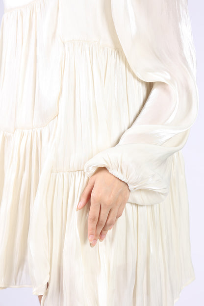 White Silk Short Dress