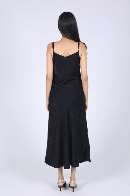 Black Satin Slip Dress