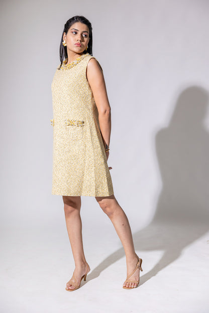 Yellow Tweed Dress
