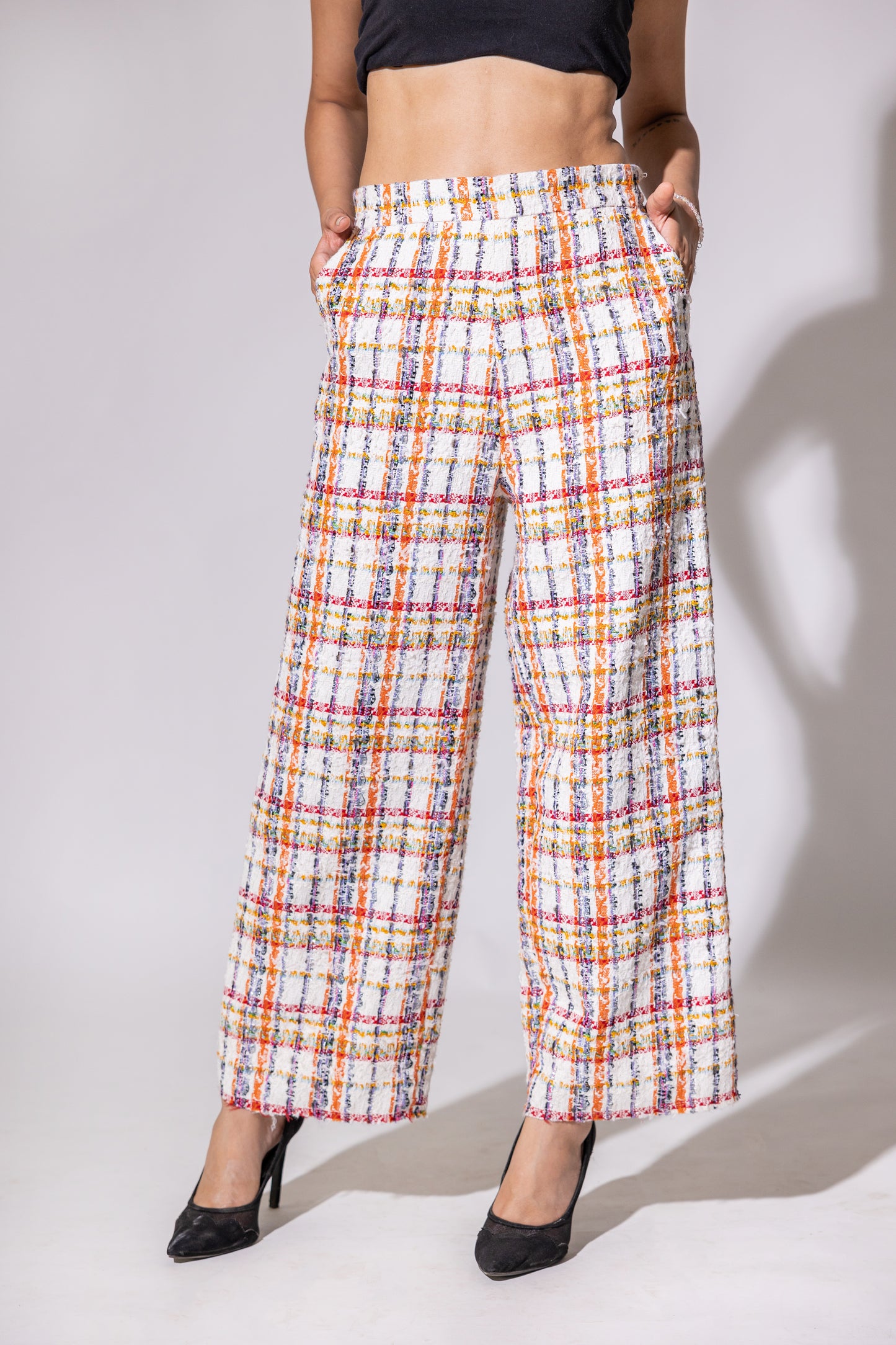 Multi Colour Tweed Pants