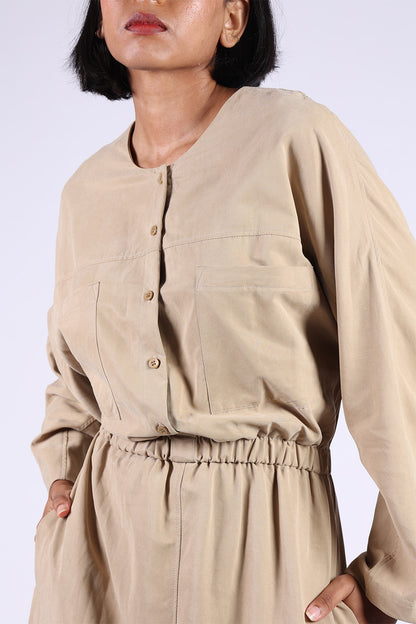 Beige Cotton Dress