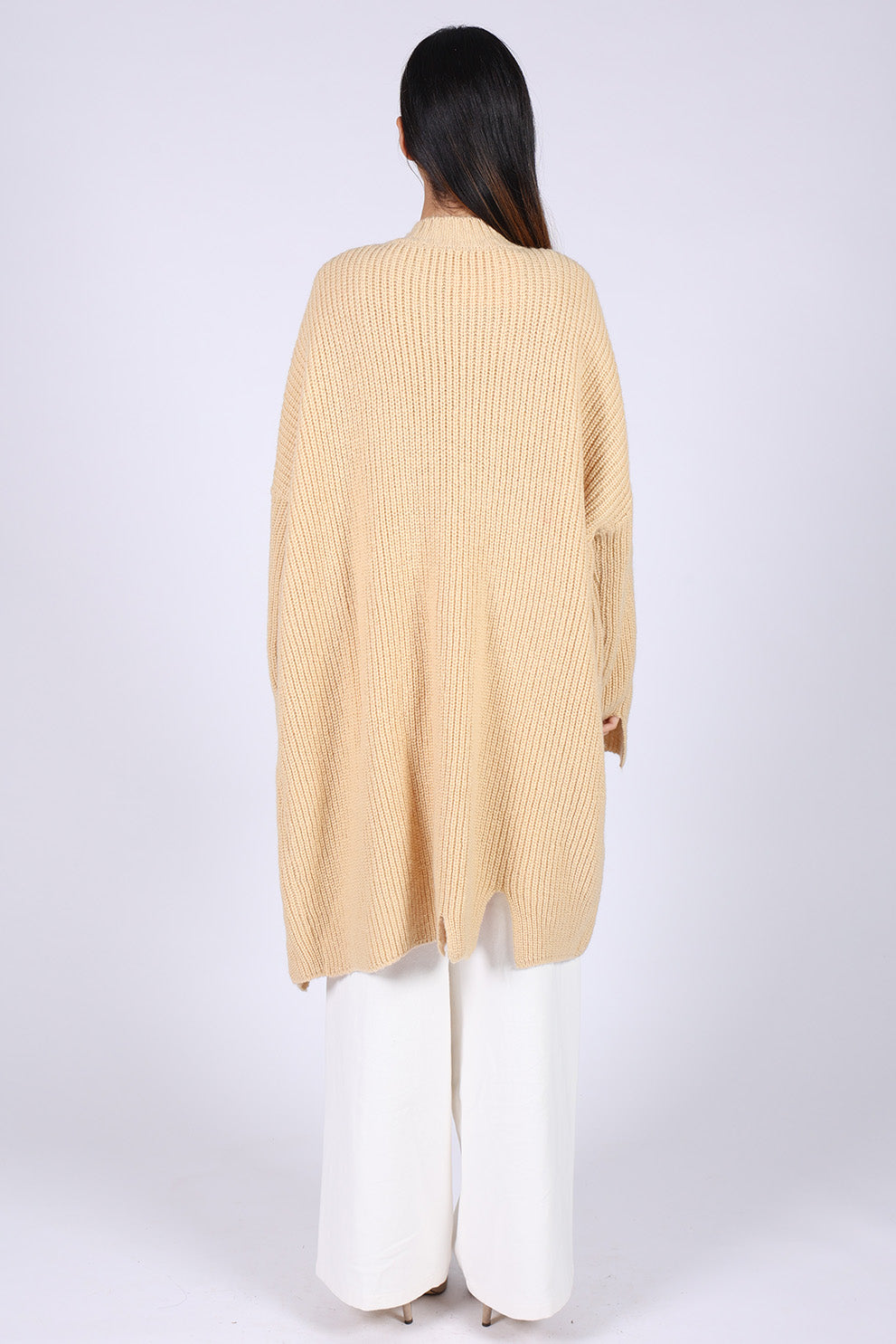 Beige Wool Knitted Sweater
