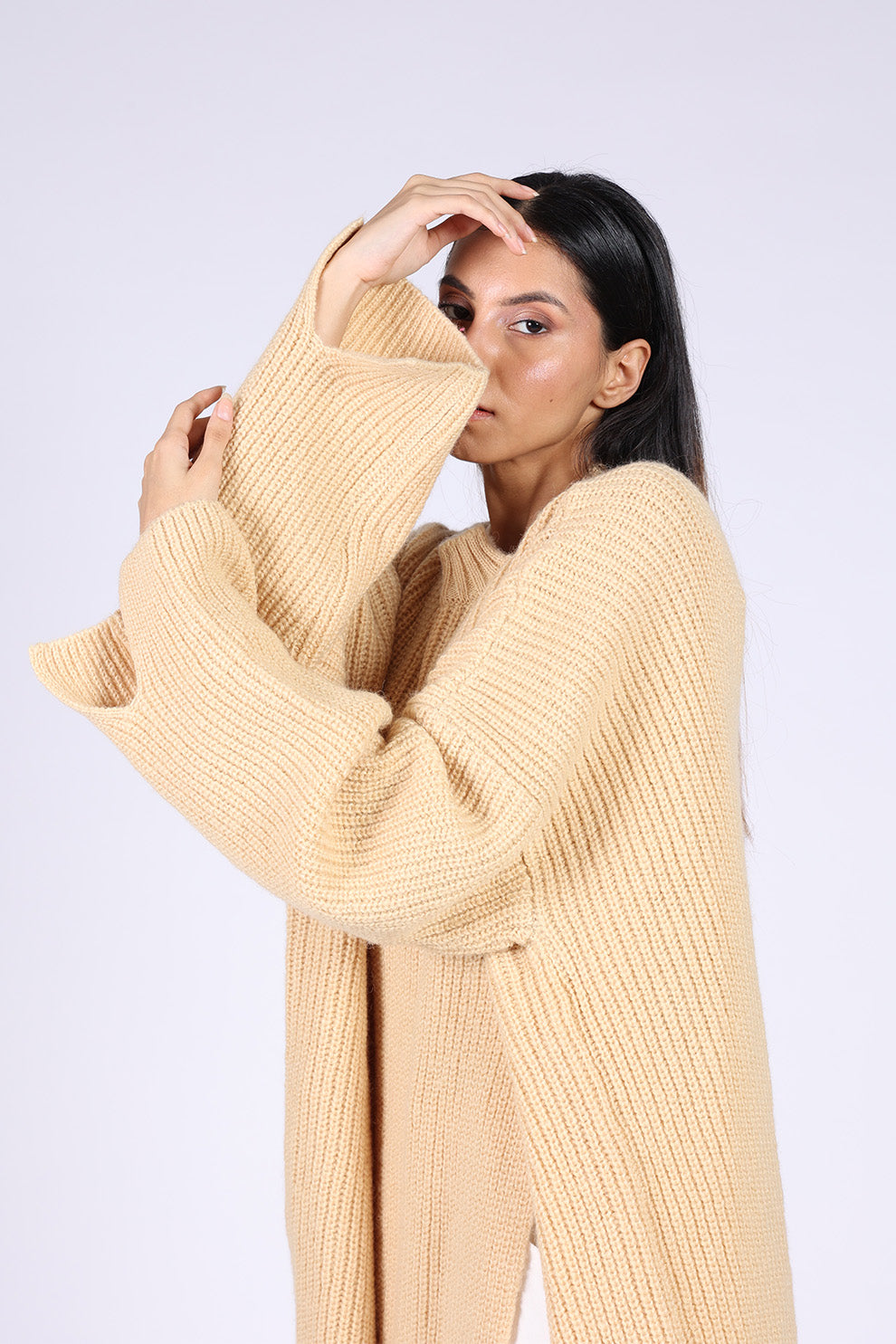 Beige Wool Knitted Sweater