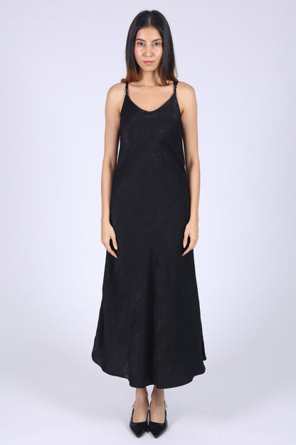 Black Satin Slip Dress