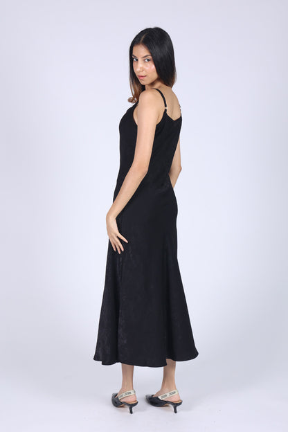 Black Satin Slip Dress
