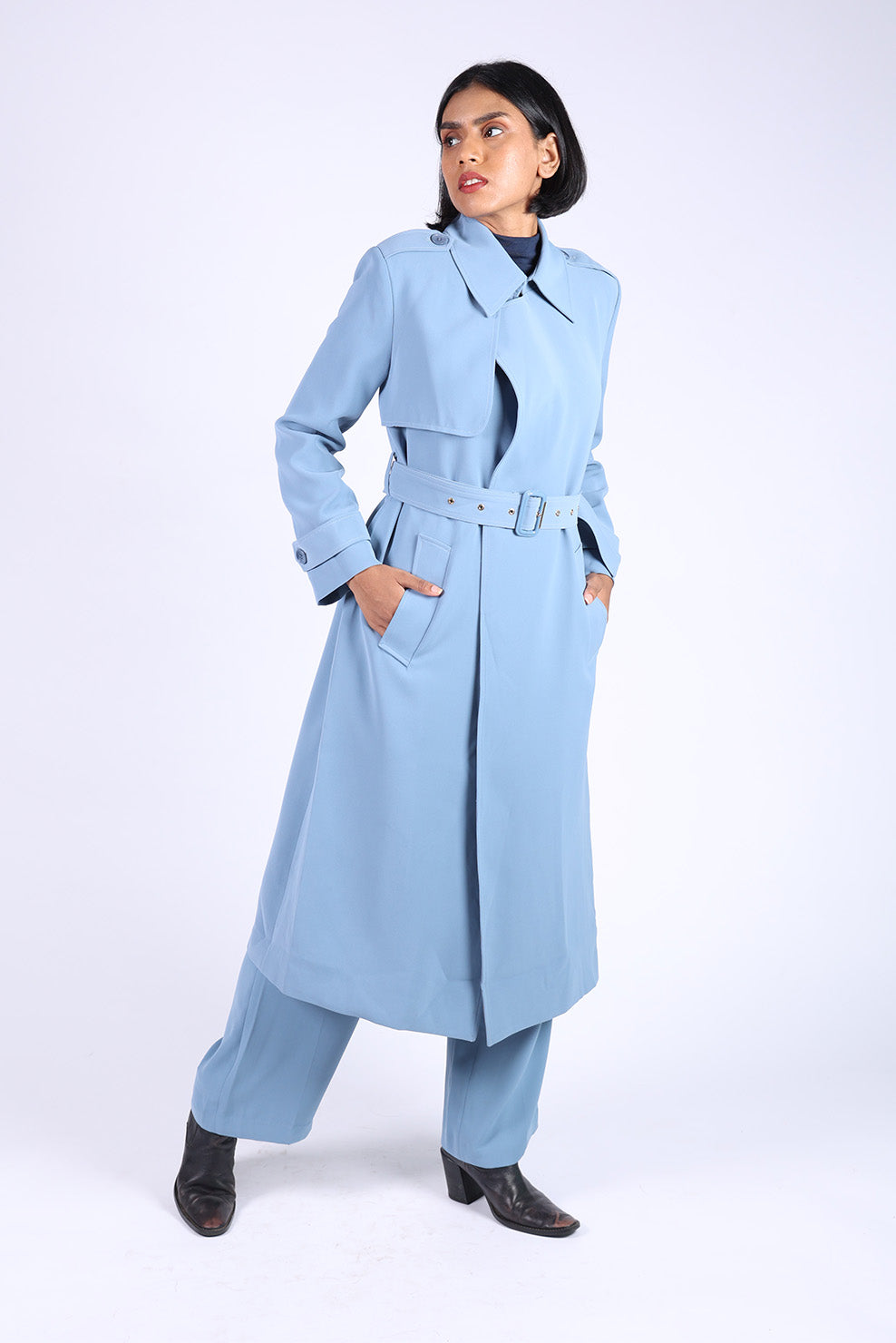 Blue  Trench Coat