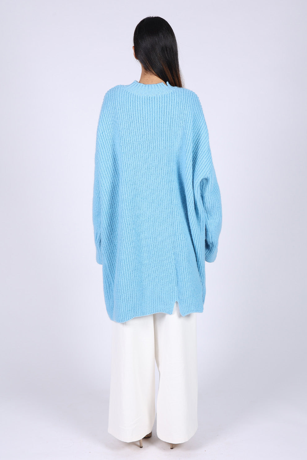Blue Wool Knitted Sweater