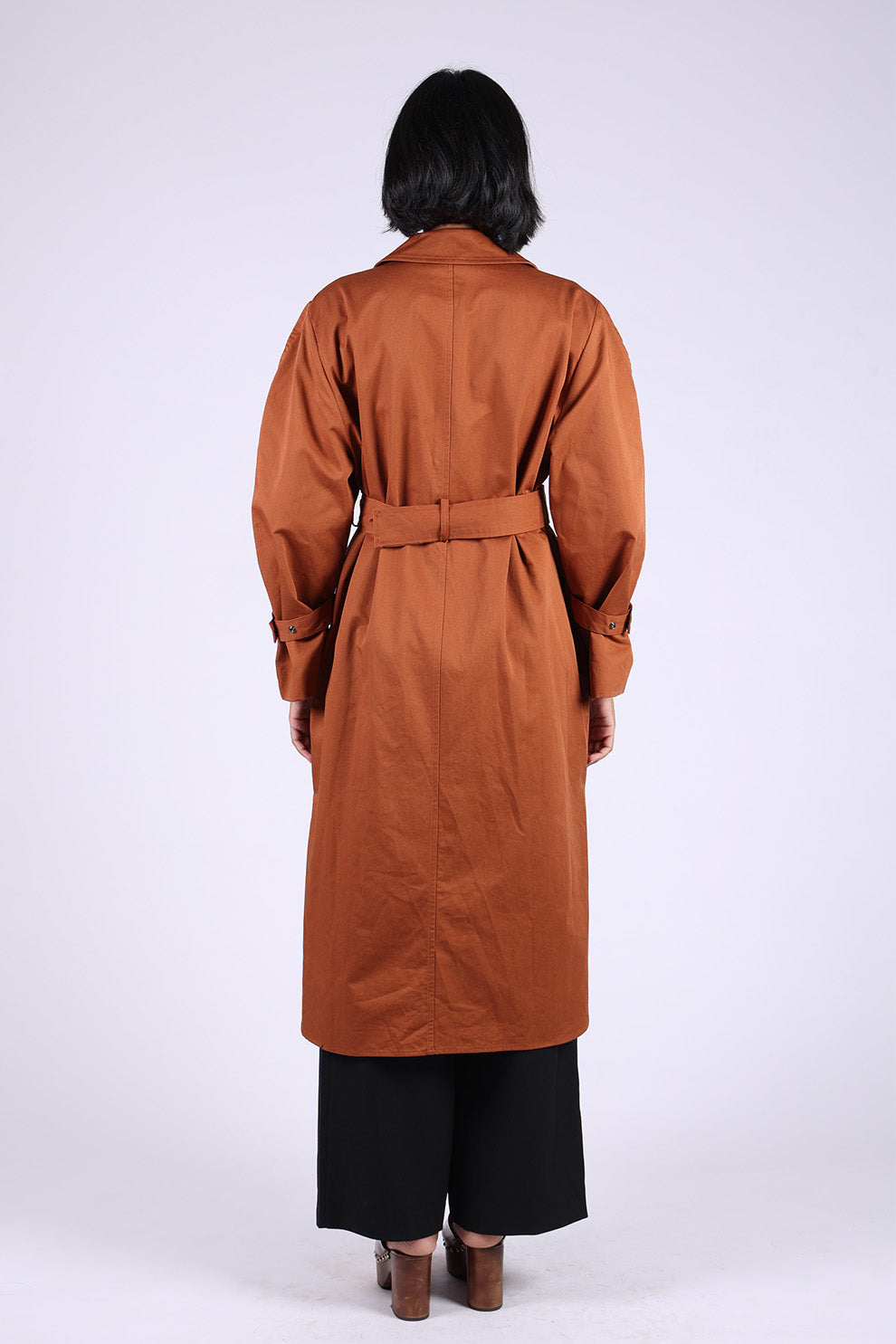 Brown Cotton Trench Coat