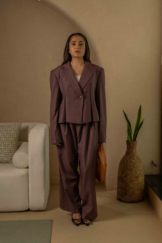 The Statement – Mauve Single Button formal suit Set