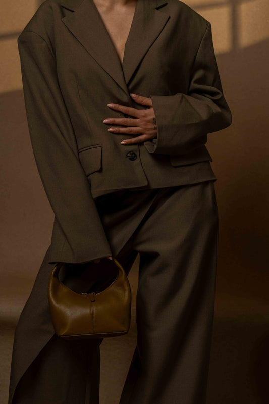 The Archivist – Green Mocha Blazer Set