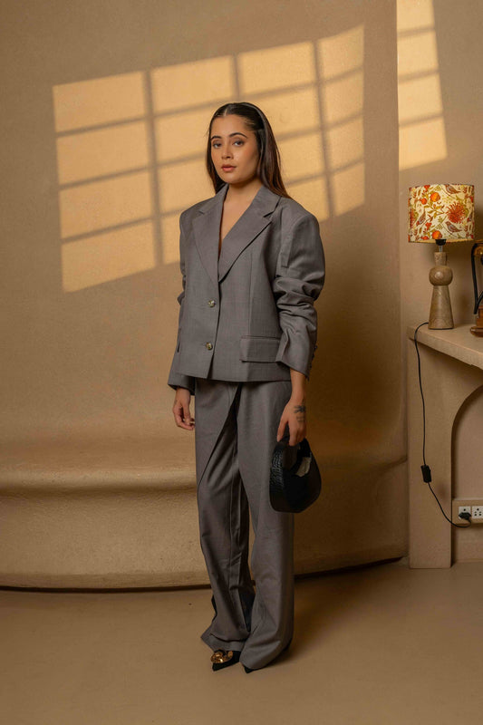 The Archivist – Grey Mocha Blazer Set