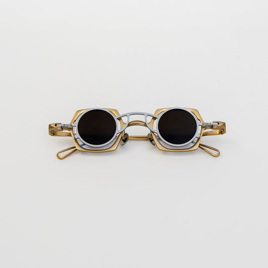 Shadow-Frame Titanium Geometric Sunglasses