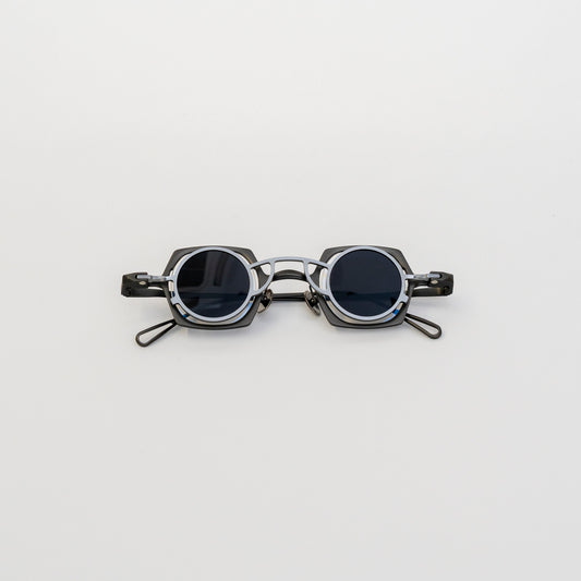 Shadow-Frame Titanium Geometric Sunglasses