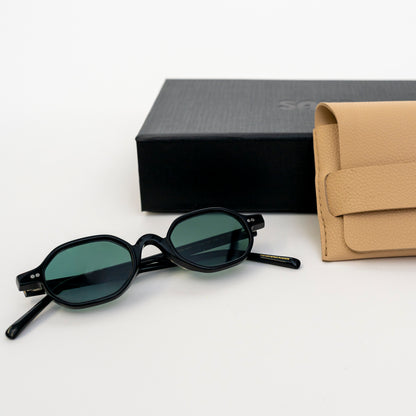 Eclipse Compact Round Acetate Sunglasses