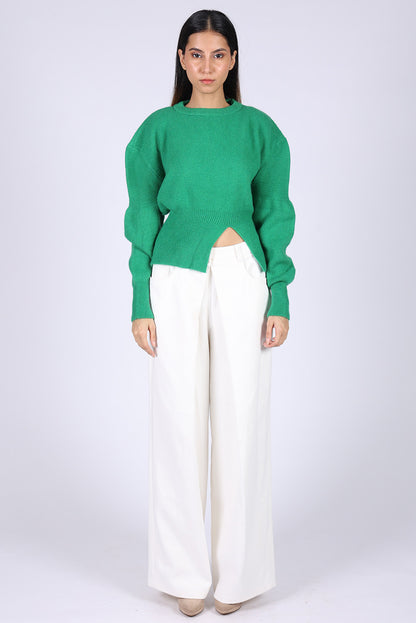 Green Knitted Short Sweater