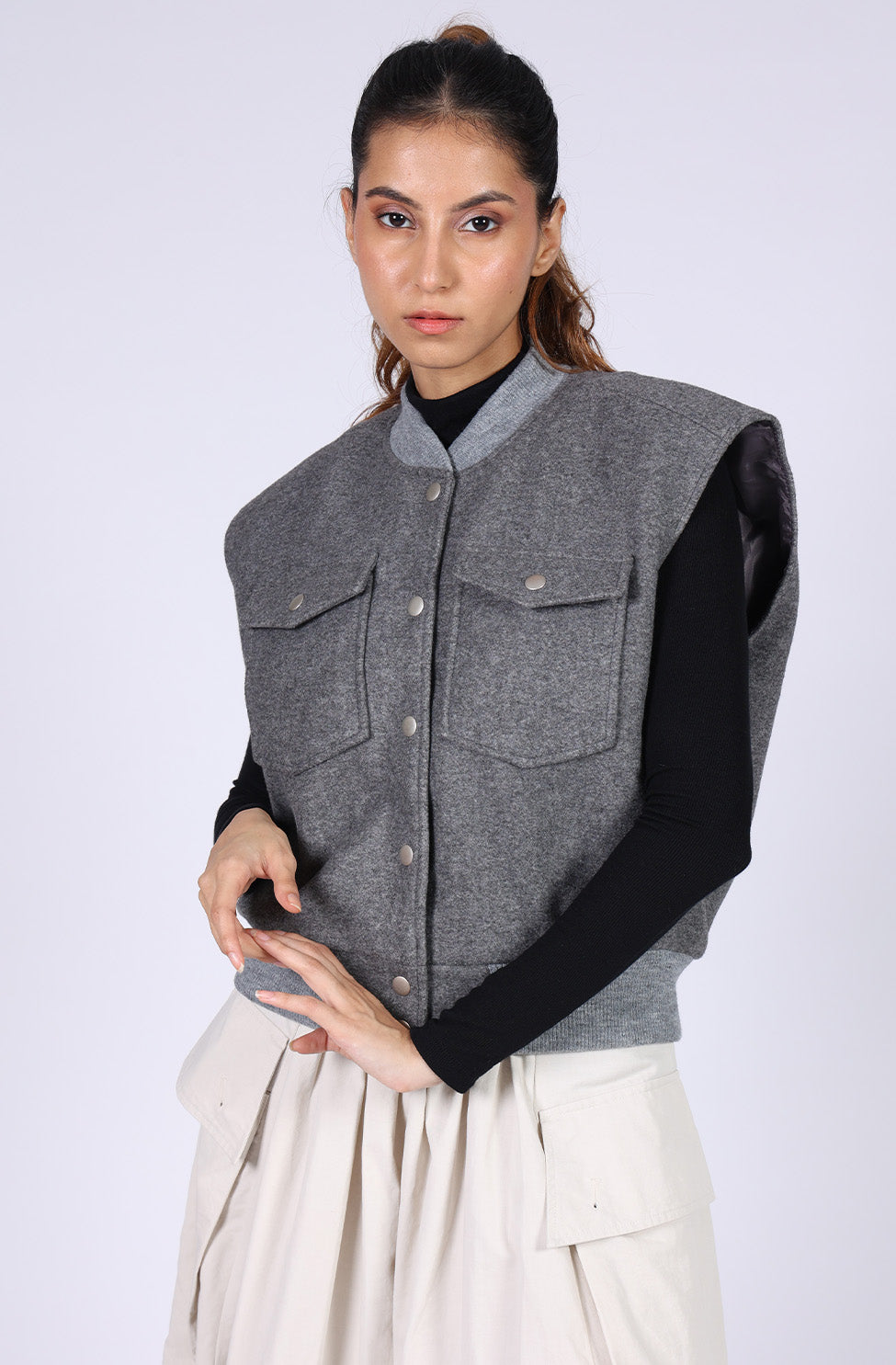 Grey Cotton Wool Jacket