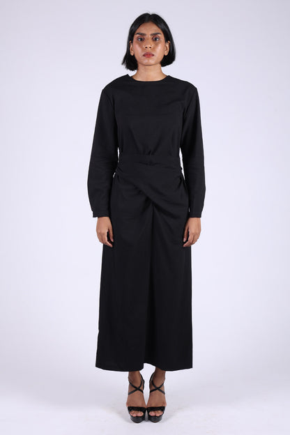 Black Long Wrap Dress