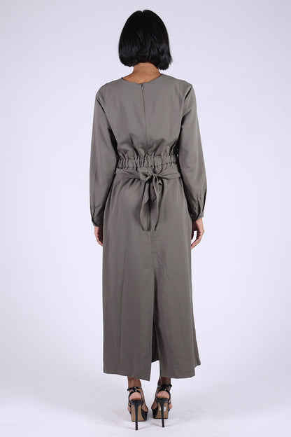 Grey Long Wrap Dress