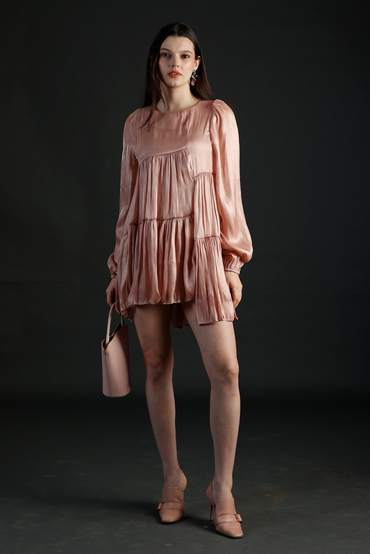 short comfy dresses Women Summer Casual Dresses Ruffle Hem Short Sleeve Loose Swing Tunic Mini Dress
