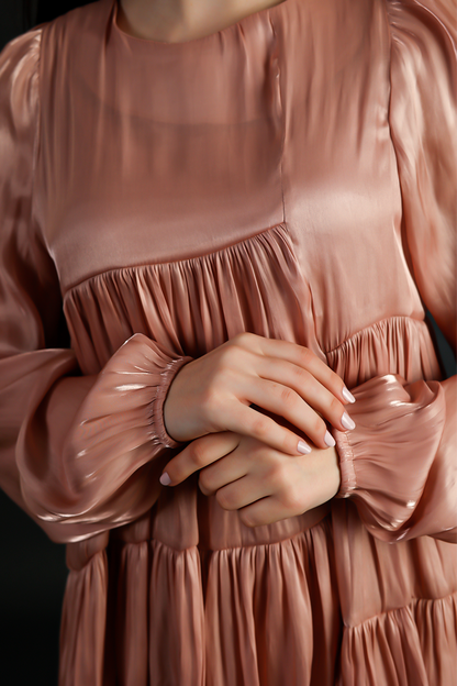 Pink Silk Short Dress
