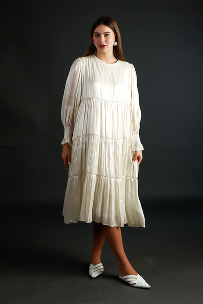 White Silk Long Dress