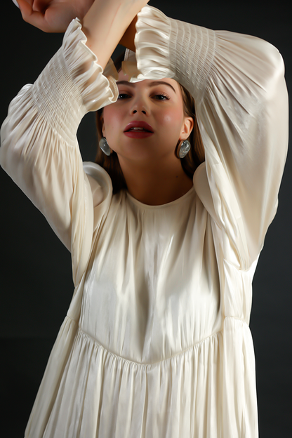 White Silk Long Dress