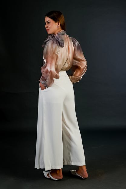 White Pleated Pants