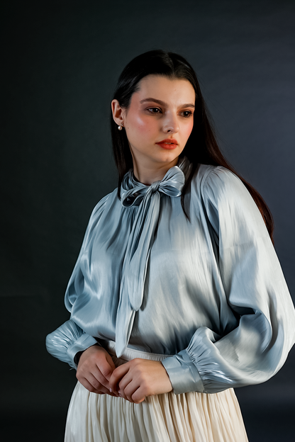 Blue Silk Shirt