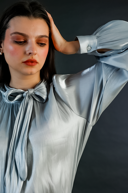 Blue Silk Shirt
