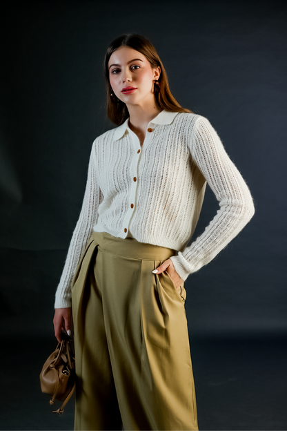 Off-White Cashmere Knitted Sweater
