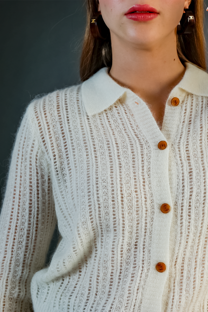 Off-White Cashmere Knitted Sweater