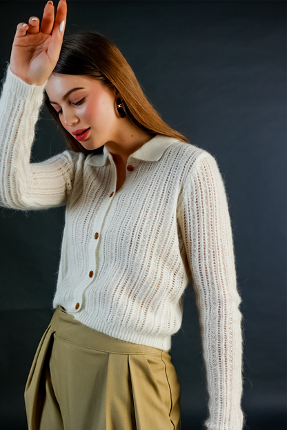 Off-White Cashmere Knitted Sweater