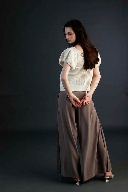 Brown Pleated Pants