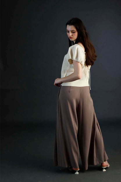 Brown Pleated Pants