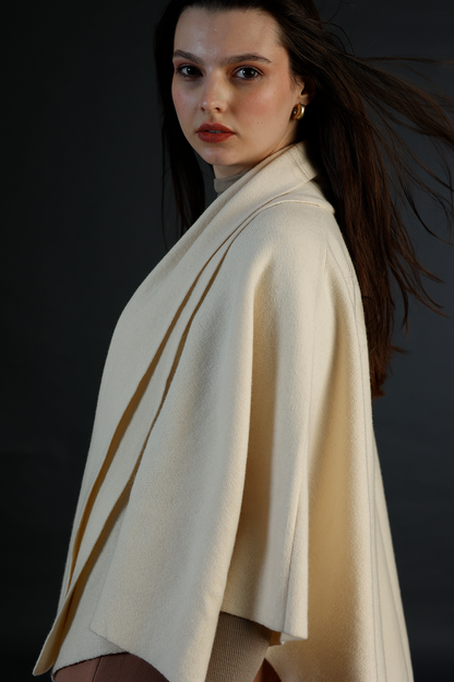 Off-White Cardigan Style Poncho