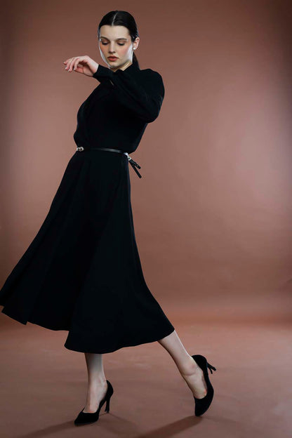 Black Wrap Flowy Dress