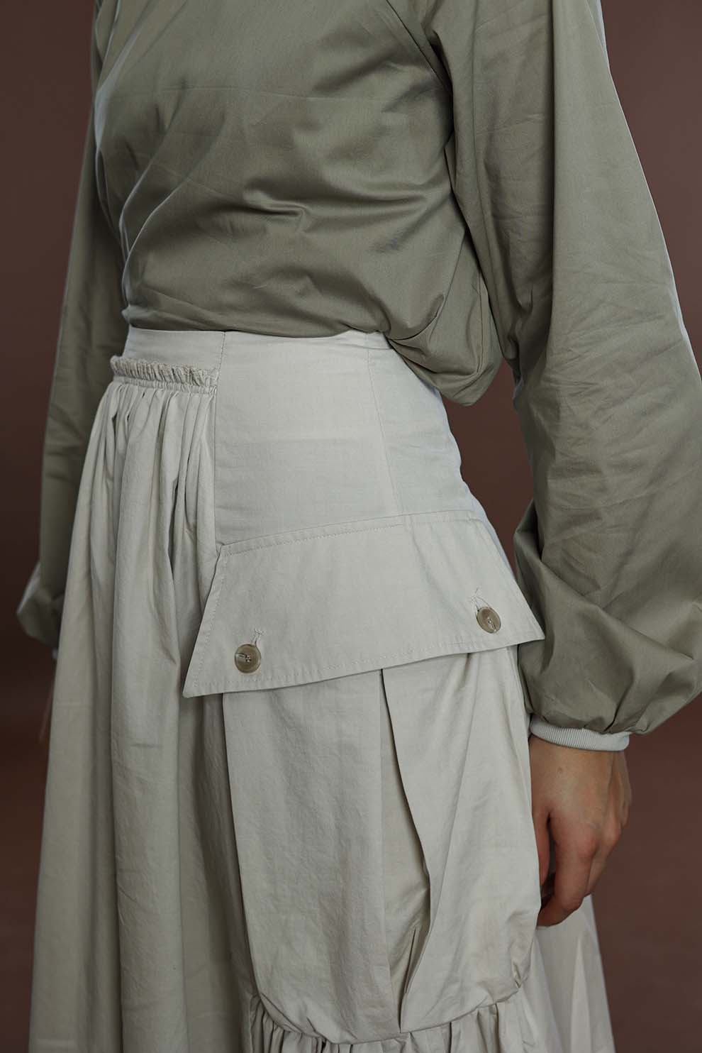 Beige Cotton Skirt