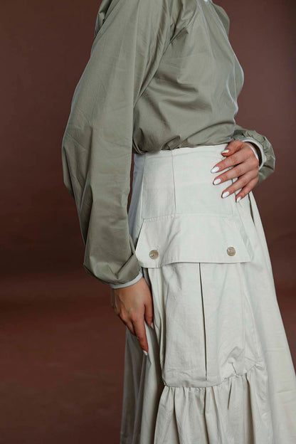 Beige Cotton Skirt