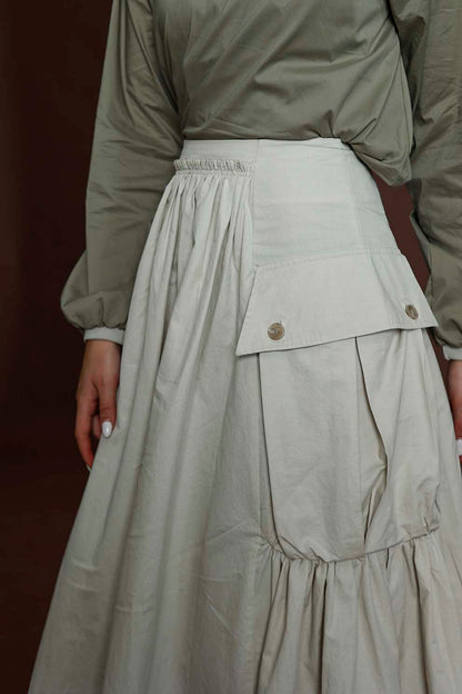 Beige Cotton Skirt
