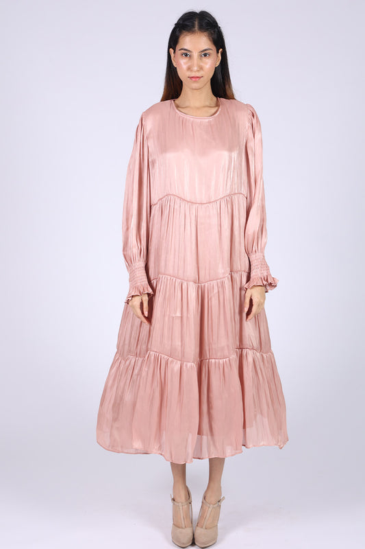 Pink Silk Long Dress